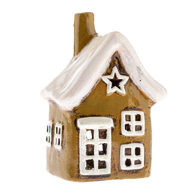 Świecznik ceramiczny na świeczkę Domek, 14 cm