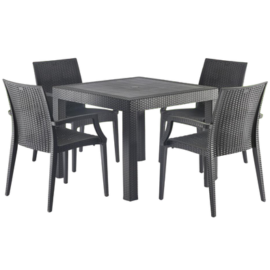 Set de mobilier de grădină Avenberg Natura, 5piese, negru