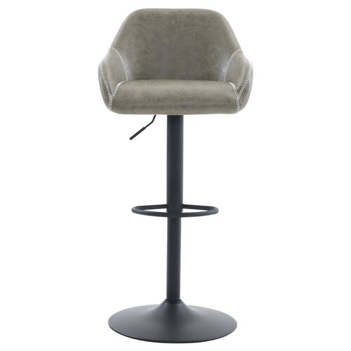 Scaun de bar din piele ecologică B-716 GREY3, gri