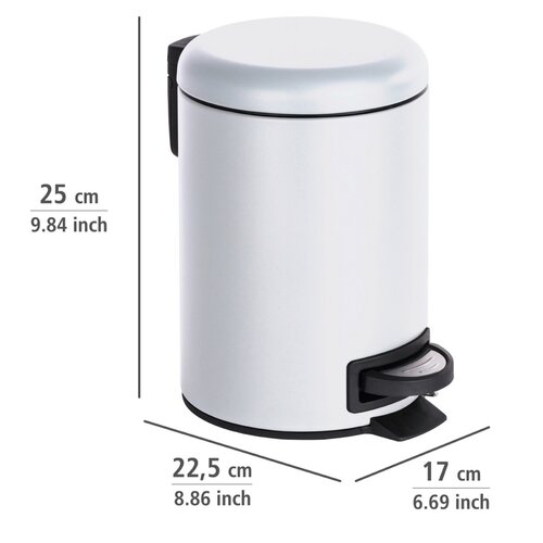 Wenko Leman Pedal Bin 3 l, bela