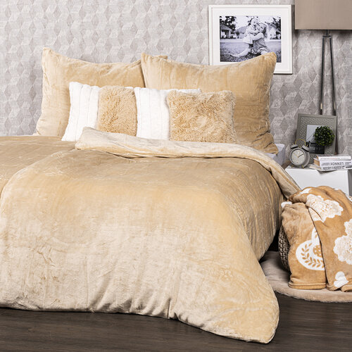 Lenjerie de pat din microflanel 4Home bej, 140 x 220 cm, 70 x 90 cm