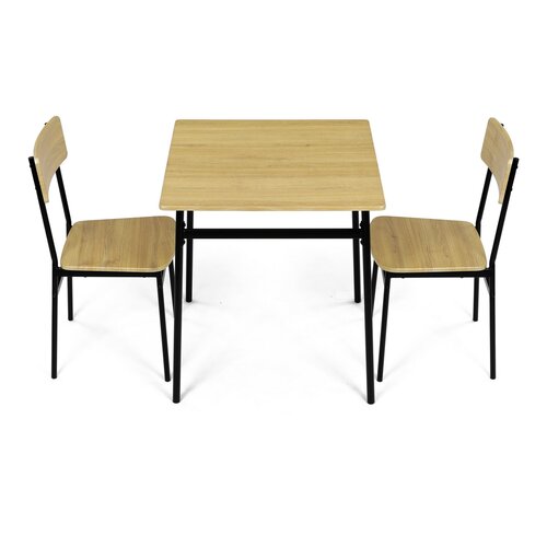 Set de masă Industrial cu 2 scaune, 70 x 70 x 76cm, stejar sălbatic
