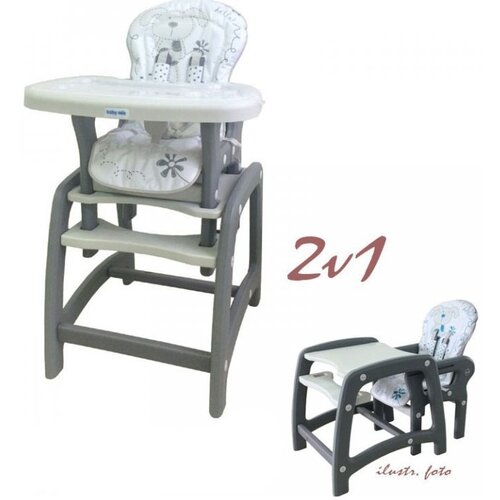 Baby Mix Jídelní židlička 2v1, šedá