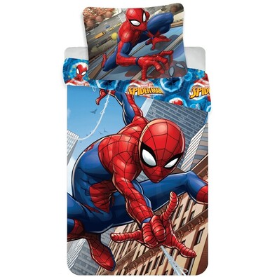 Detské bavlnené obliečky Spiderman climbs, 140 x 200 cm, 70 x 90 cm