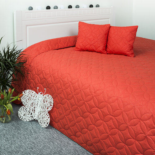 4Home prehoz na posteľ Mariposa oranžová, 220 x 240 cm, 2x 40 x 40 cm