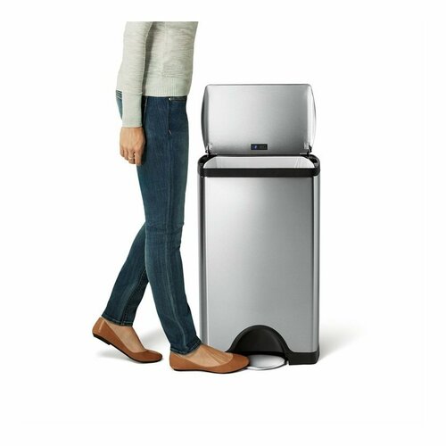 Simplehuman téglalap alakú pedálos szemetes 38 L,acél