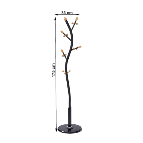 Cuier metalic Sadik, negru, 175 cm