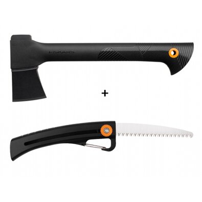 Fiskars Solid Set von der Axt A6 und Gartensäge SW16 , 2 Stück