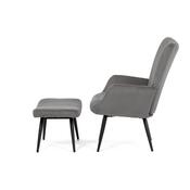 Fotoliu relaxare cu suport pentru picioare L7285GREY6, gri