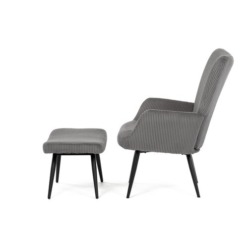 Entspannungssessel mit Fußstütze L7285 GREY6, grau