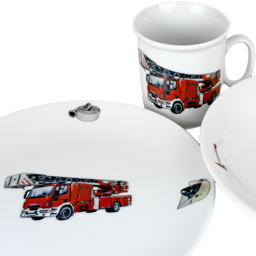 Thun Set de masă pentru copii din 3 piese Pompieri