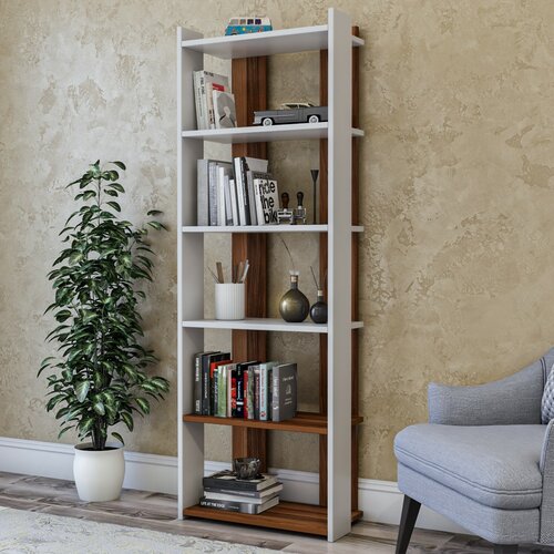 Bibliotecă Sakran White and Walnut