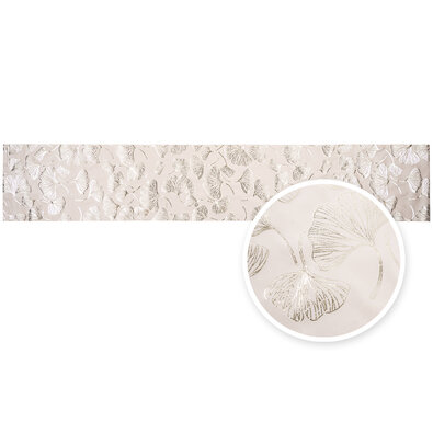 Traversă de masă Deco Fabric Frunză crem, 28 x 150 cm