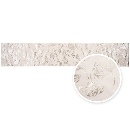 Traversă de masă Deco Fabric Frunză crem, 28 x 150 cm