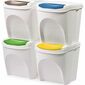 Sortibox Szelektív hulladékgyűjtő kosarak fehér, 25 l, 4 db,