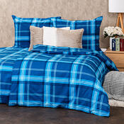 4Home Flanelové obliečky Blue plaid, 140 x 220 cm, 70 x 90 cm