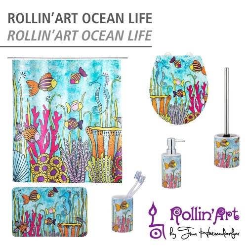 Wenko Keramický dávkovač mydla Ocean Rollin Art, 360 ml