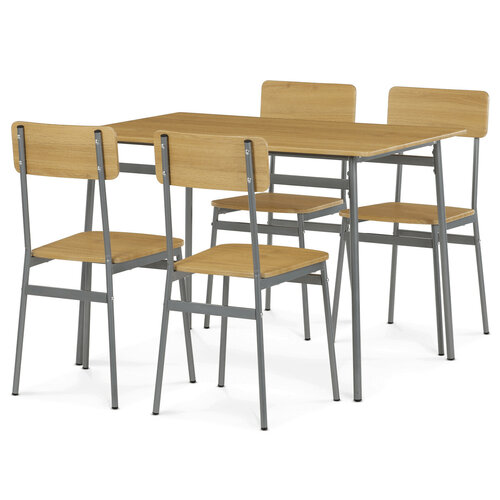 Jídelní set pro 4 osoby CORE Wild Oak, šedá konstrukce