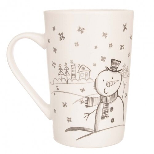 Orion Božični porcelánni hrnček Sneguljak, 470 ml