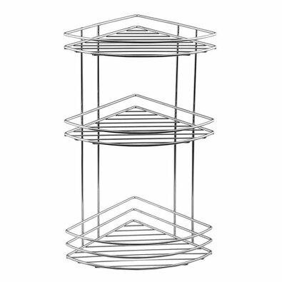 AQUALINE 37015 Chrom line Eckdrahtregal dreifach, silber