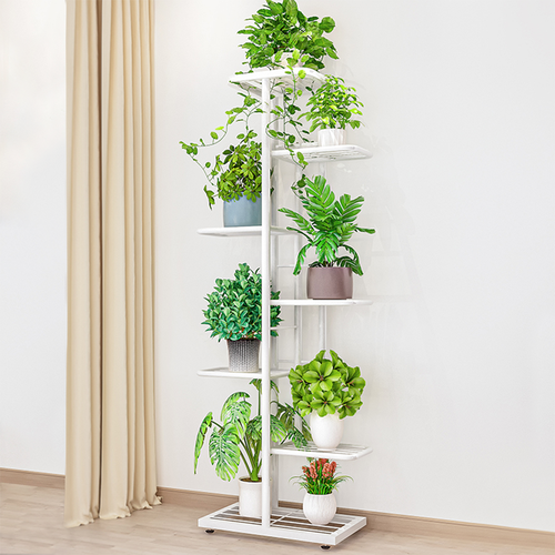Stojalo za cvetje Bamir 2, bela, 43 x 22 x 126 cm