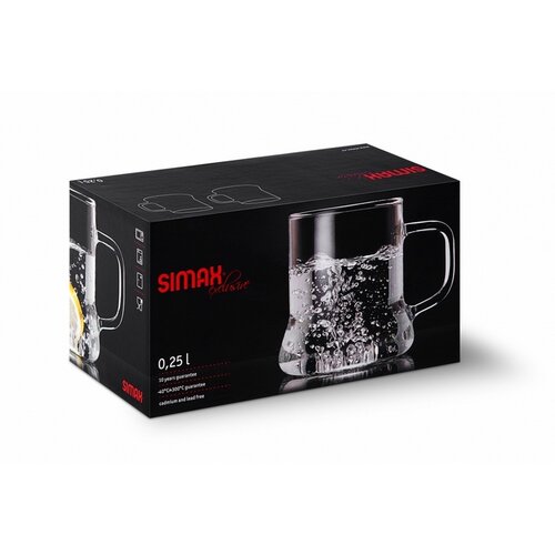 Cană de sticlă Simax 2522/2 Look 0,25 l, 2 buc