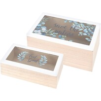 Set de cutii decorative Nature, cu capac dinsticlă, 2 buc. Set de cutii decorative Nature, cu capac dinsticlă, 2 buc.