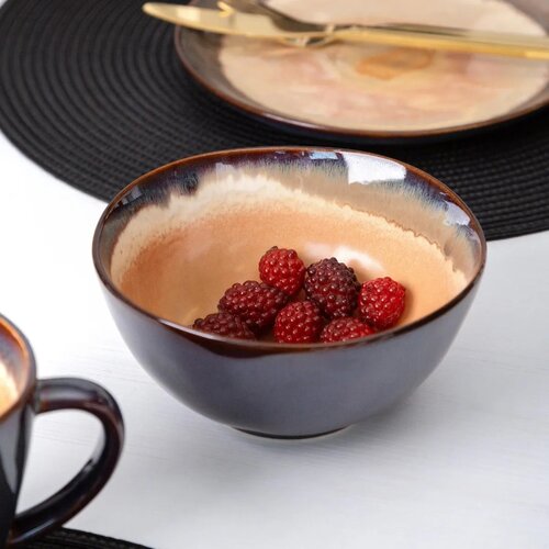 Altom Keramična skleda Reactive Patyna rjava, 600ml