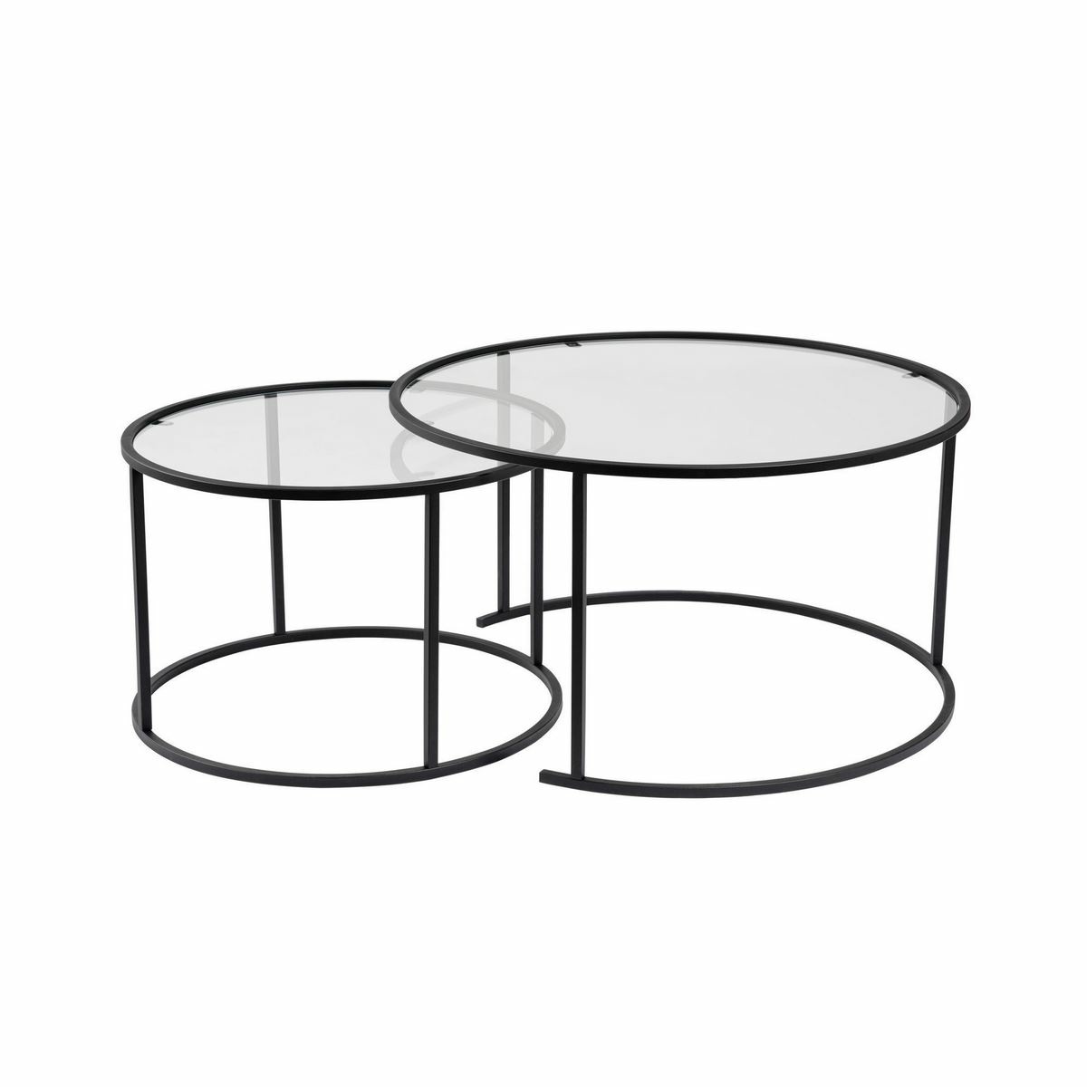 Aurum Black dohányzóasztal szett 80 cm, 2 db