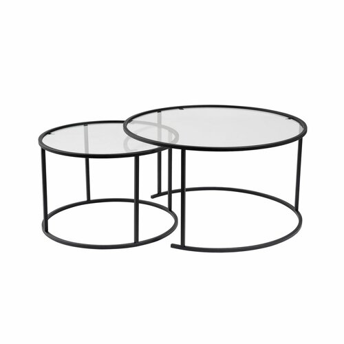 Aurum Black dohányzóasztal szett 80 cm, 2 db
