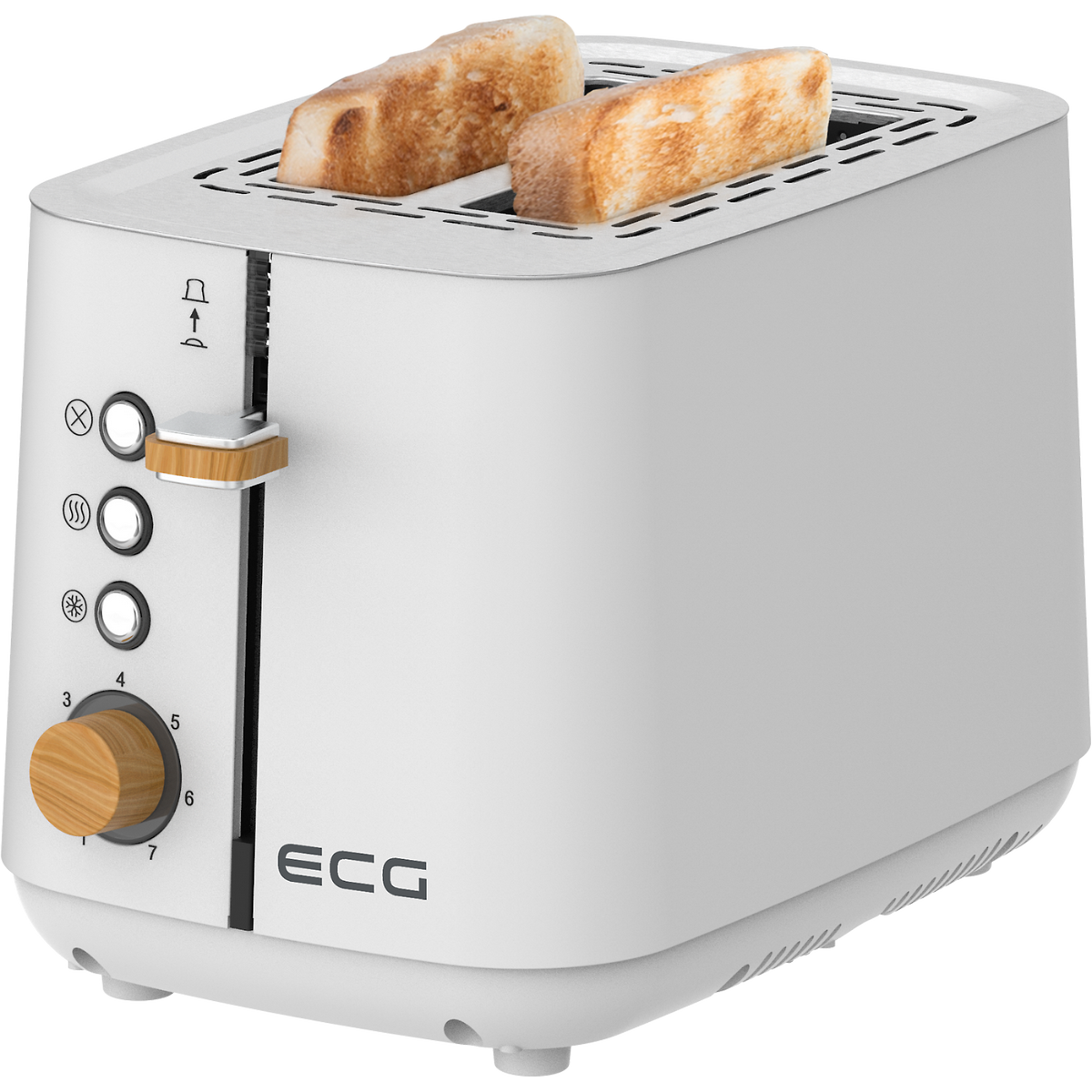 ECG ST 2768 kenyérpirító Timber White, fehér akciós termékkép 1