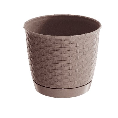 Plastični cvetlični lonec Ratolla Round bež,premer 22 cm