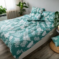 Lenjerie de pat din bumbac Palma green, 140 x 200 cm, 70 x 90 cm, 40 x 40 cm