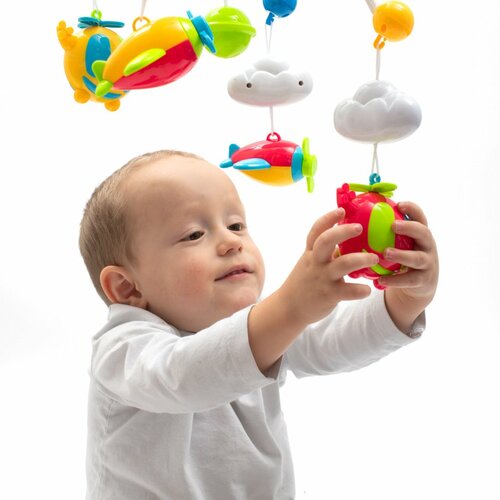 Baby Mix Carusel deasupra pătuțului cu proiectorși telecomandă, albastru