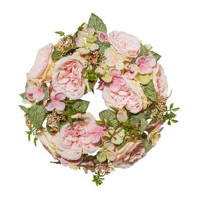 Coroniță artificială romantică Trandafiri  diametru 32 cm