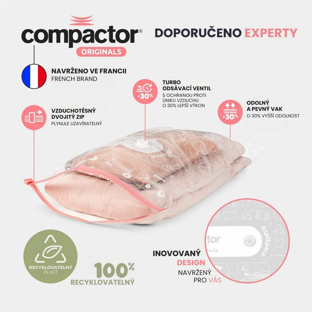 Vakuový úložný pytel Compactor Bag Aspispace L – 80 x 100 cm, L - thumb (1)