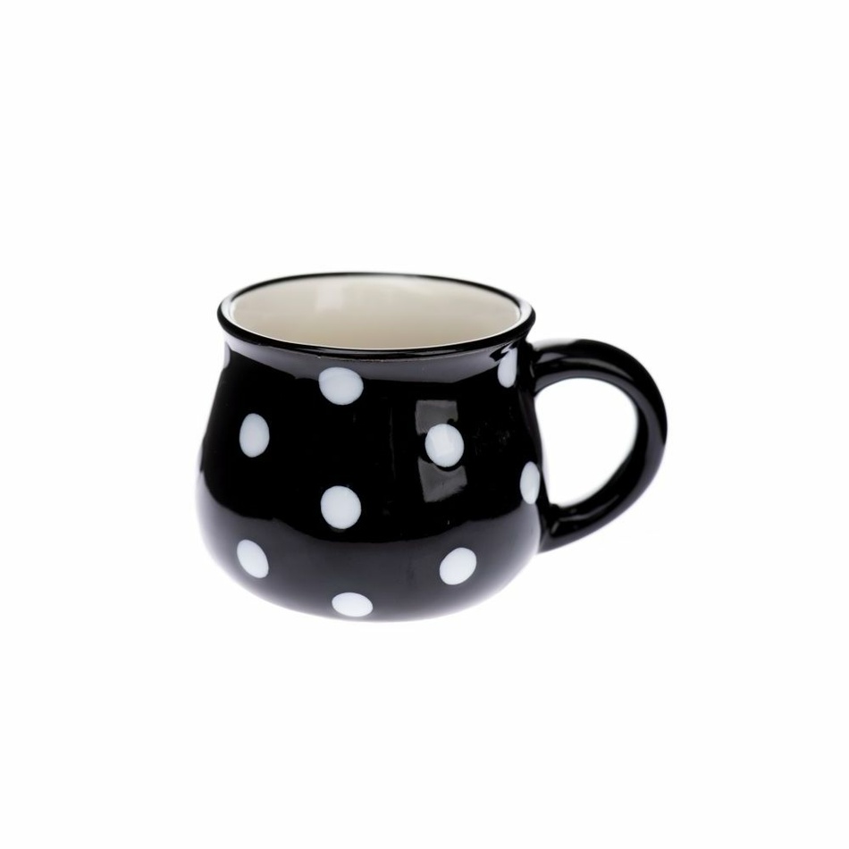 Dots kerámia bögre 75 ml, fekete , fekete, 75 ml akciós termékkép 1
