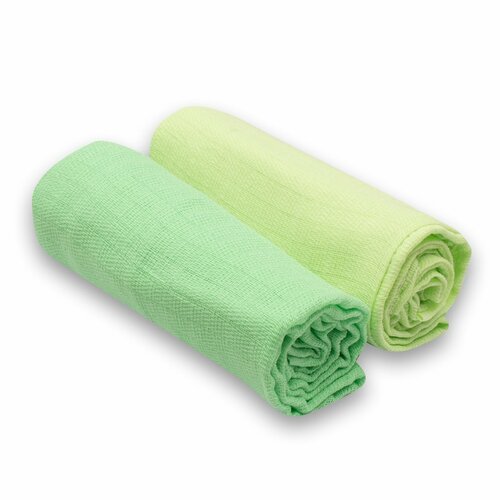 New Baby Scutece de bumbac verde deschis șiînchis, 70 x 80 cm, set de 2