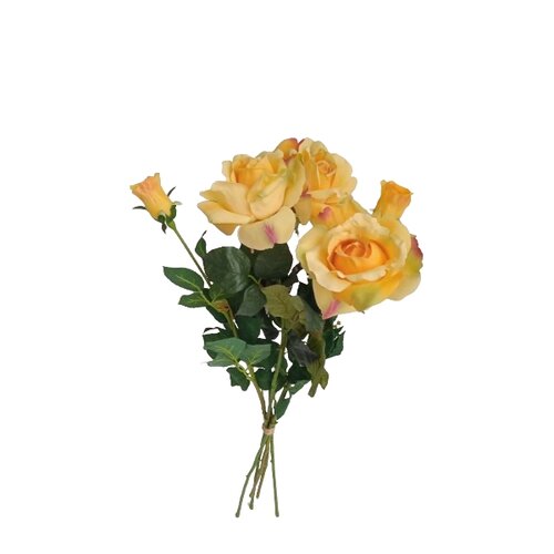Fotografie Umělá květina Růže žlutá, 68 cm, 5 ks