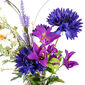 Umelá kytica z lúčnych kvetov, zvončeky a nevädza, 30 x 75 x 8 cm