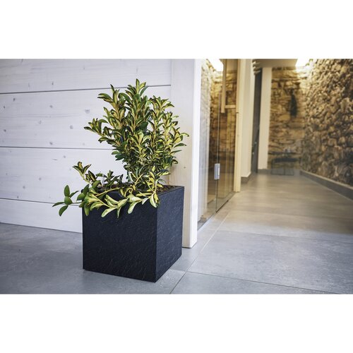 Ghiveci cu auto-udare Flower Lover CubicoStone antracit, 27 cm