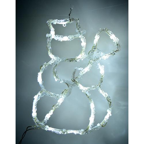 Dekorácia do okna Snehuliak 24 LED, studená biela