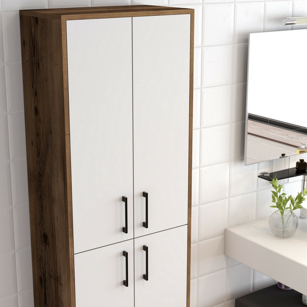 Skriňa Berlin Walnut and White