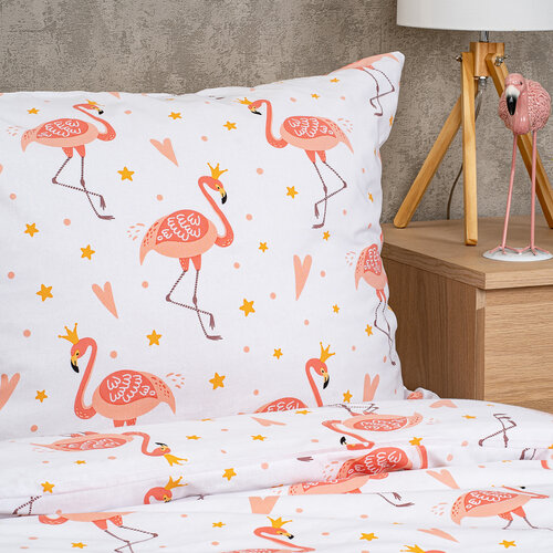 4Home Otroška bombažna posteljnina Flamingo, 140 x200 cm, 70 x 90 cm