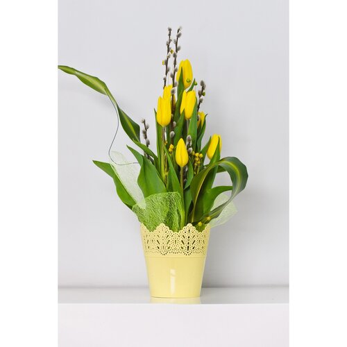 Osłonka plastikowa Koronka 11,5 cm, żółty