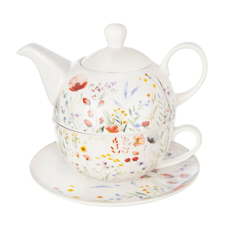 Orion Porcelanowy zestaw do herbaty Mak, 3 szt.