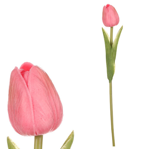 Umetna penasta tulipan mini PINK, 5 x 5 x 34 cm