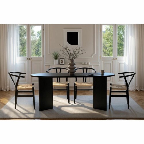 Masă de sufragerie Sablin Wood Black