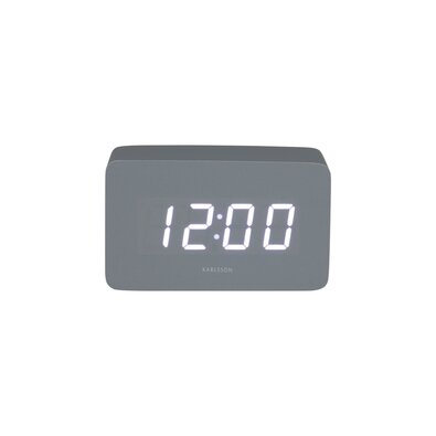 Karlsson 5983GY dizajnové LED hodiny s budíkom sivá, 10 cm