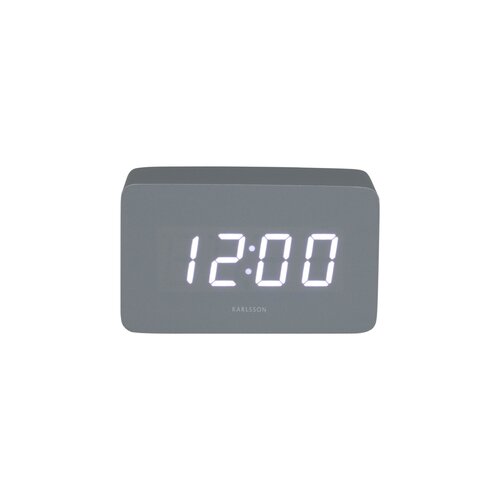 Karlsson 5983GY designerski zegar LED z budzikiem,szary, 10 cm